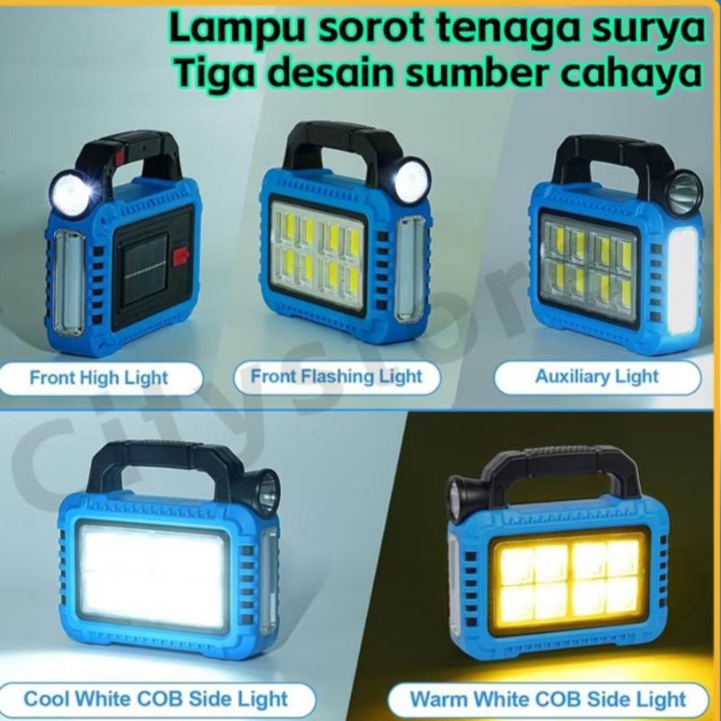 Lampu Camping Lampu Darurat LED Tenaga Surya Lampu Senter Emergency Multifungsi