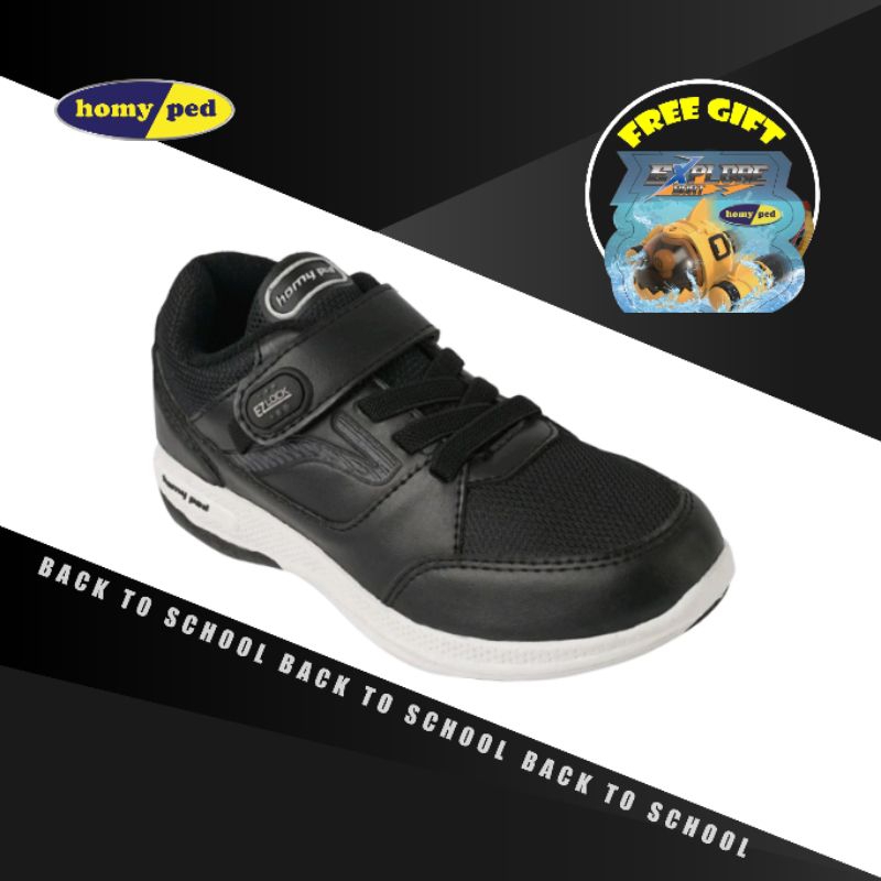 sepatu sekolah anak laki-laki sd original branded sepatu anak homyped berhadiah mainan terbaru