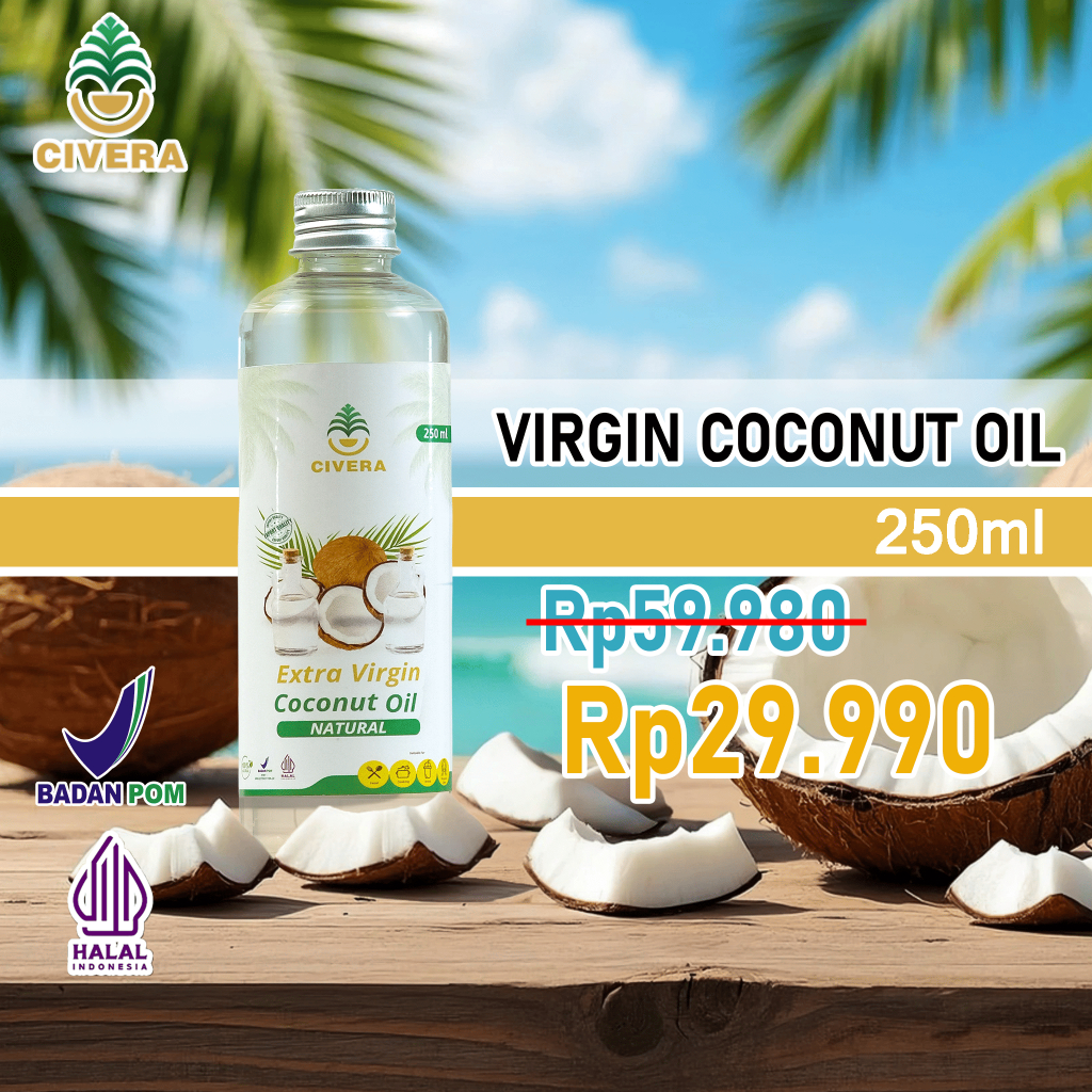 

Civera VCO Virgin Coconut Oil 250ml - Extra Virgin Coconut Oil