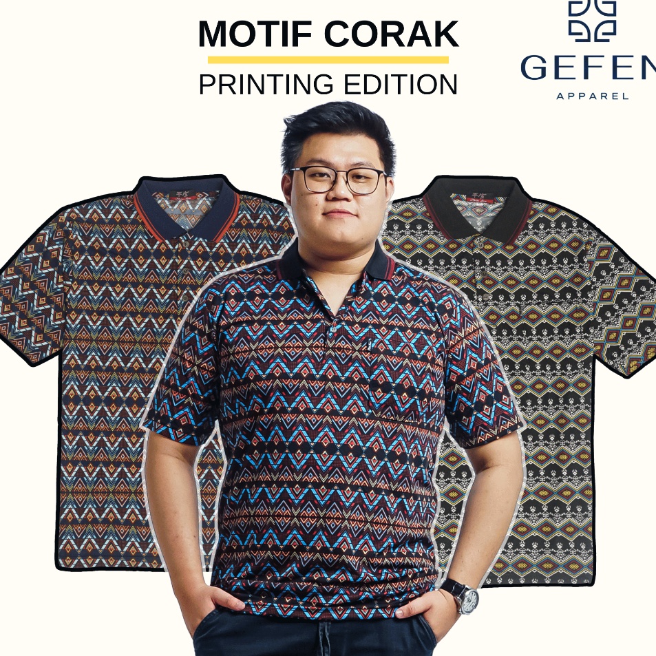 Gefo  KAOS BATIK PRIA KAOS KERAH PRIA DEWASA KAOS BAPAK BAPAK BERKERAH