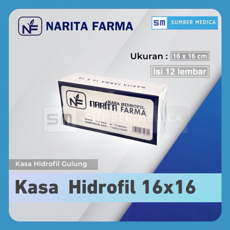 Kasa kotak  Kasa Hidrofil 16x16 Narita Farma