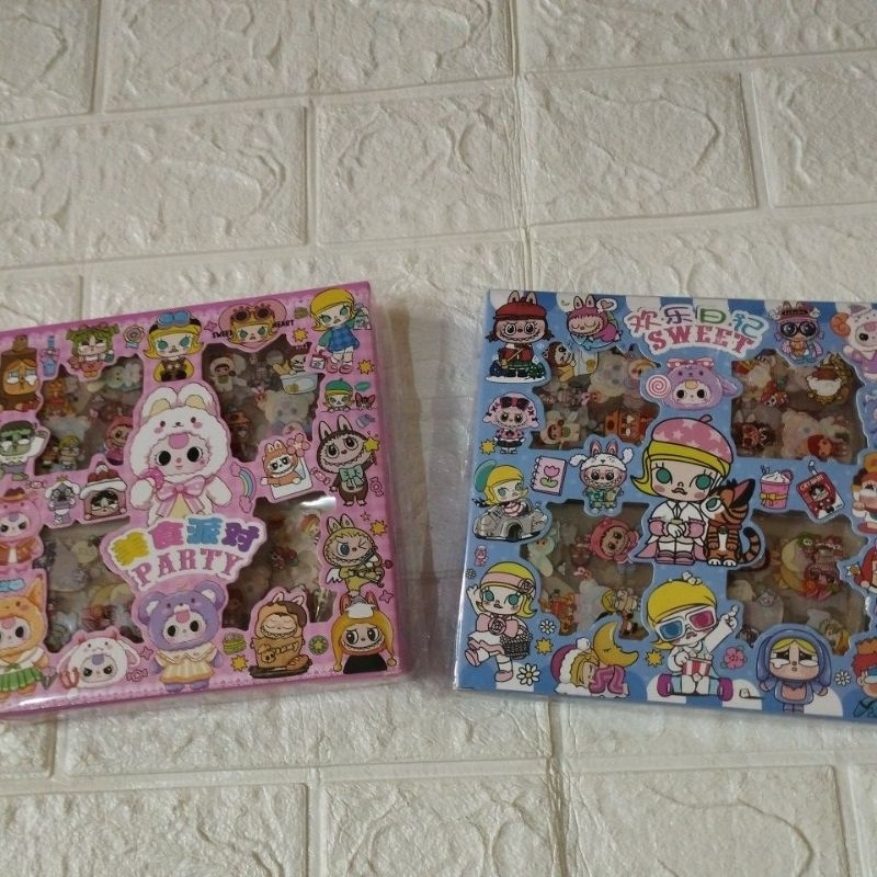 

sticker box baby three, molly, cry baby , labubu