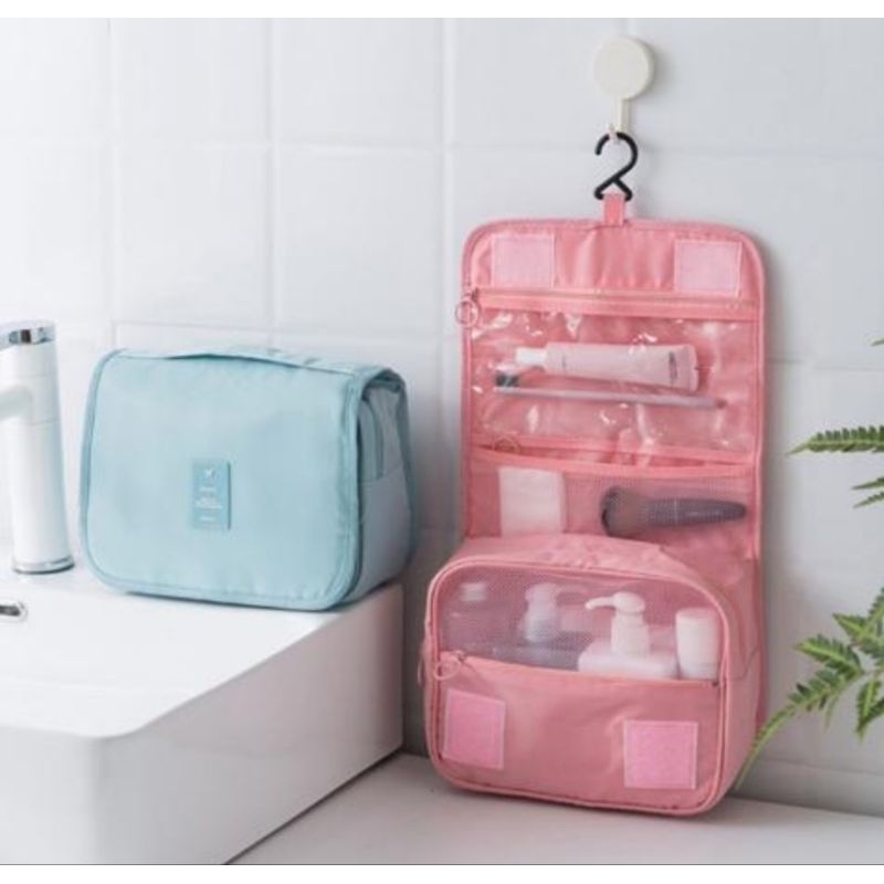 TAS KOSMETIK LIPAT GANTUNG TRAVELING MAKEUP BAG WADAH SKINCARE