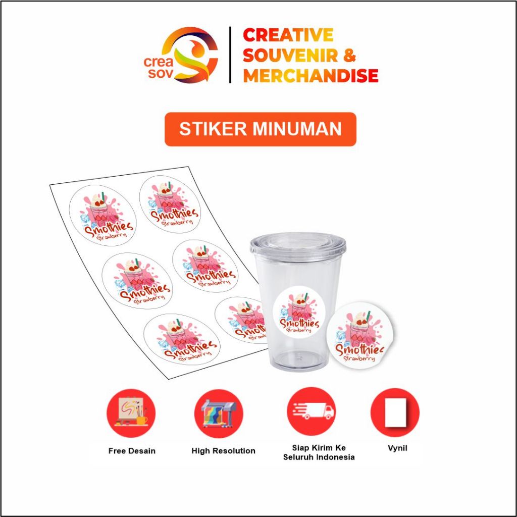 

Creasov - Stiker Es Smothies Cup Minuman Anti Air Stiker Vinyl Anti Air Custum Murah