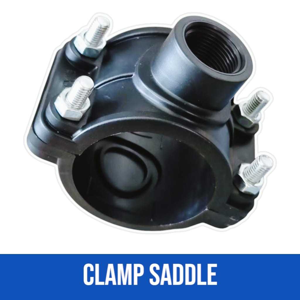 Sambungan Pipa Hdpe Clamp Saddle Hdpe 4" x 1" inch Atau 110mm x 32mm