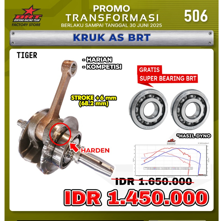 KRUK AS TIGER BRT STROKE UP 68.2MM ORIGINAL BRT FREE BEARING KRUK AS BRT