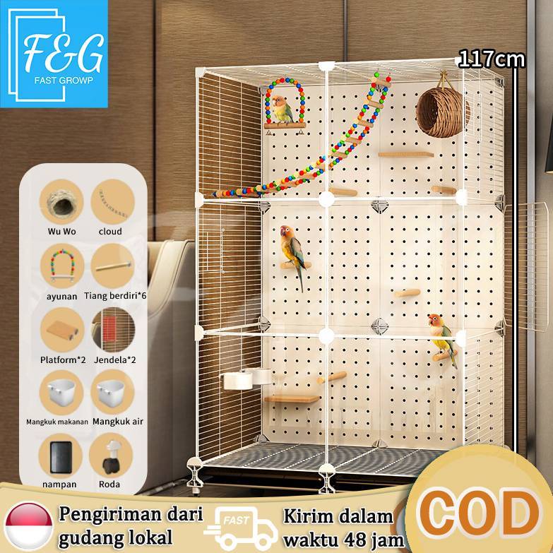 F&G Sangkar burung besar cages parrot kandang merpati bird villa mewah baru rotasi 360 derajat perli