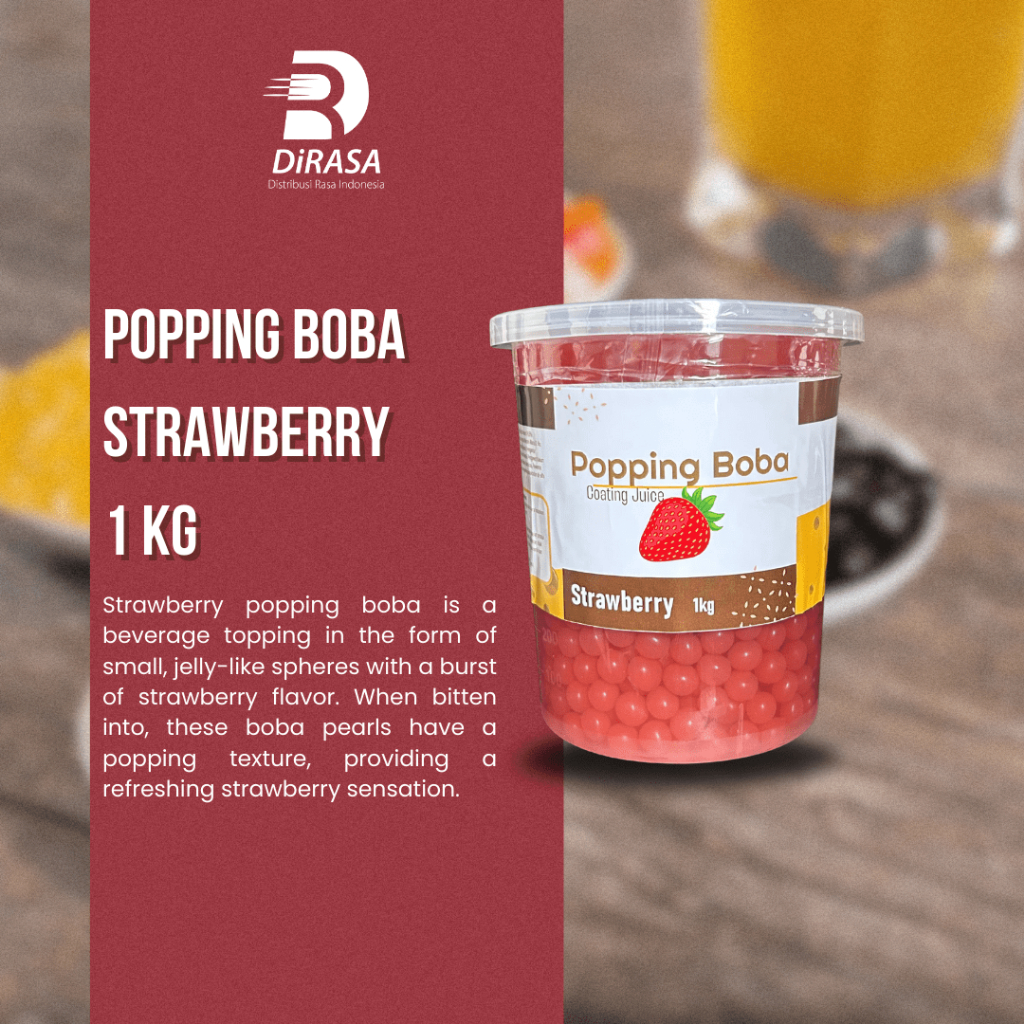 

DiRASA - Popping Boba Strawberry 1 KG Untuk Bisnis HORECA/Barista/Bartender/Mixologist