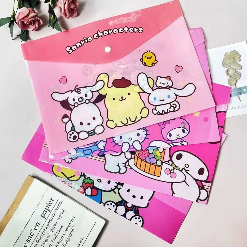 

Folder Bag A4 Map Kancing Document Sanrio Serbaguna Kuromi