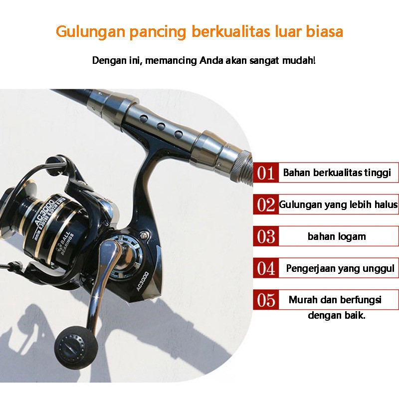 Best Deals CodDeukio Reel Pancing Power Handle Murah Kuat Tahan Air Ac2000-7000 30Kg Max Drag Joran