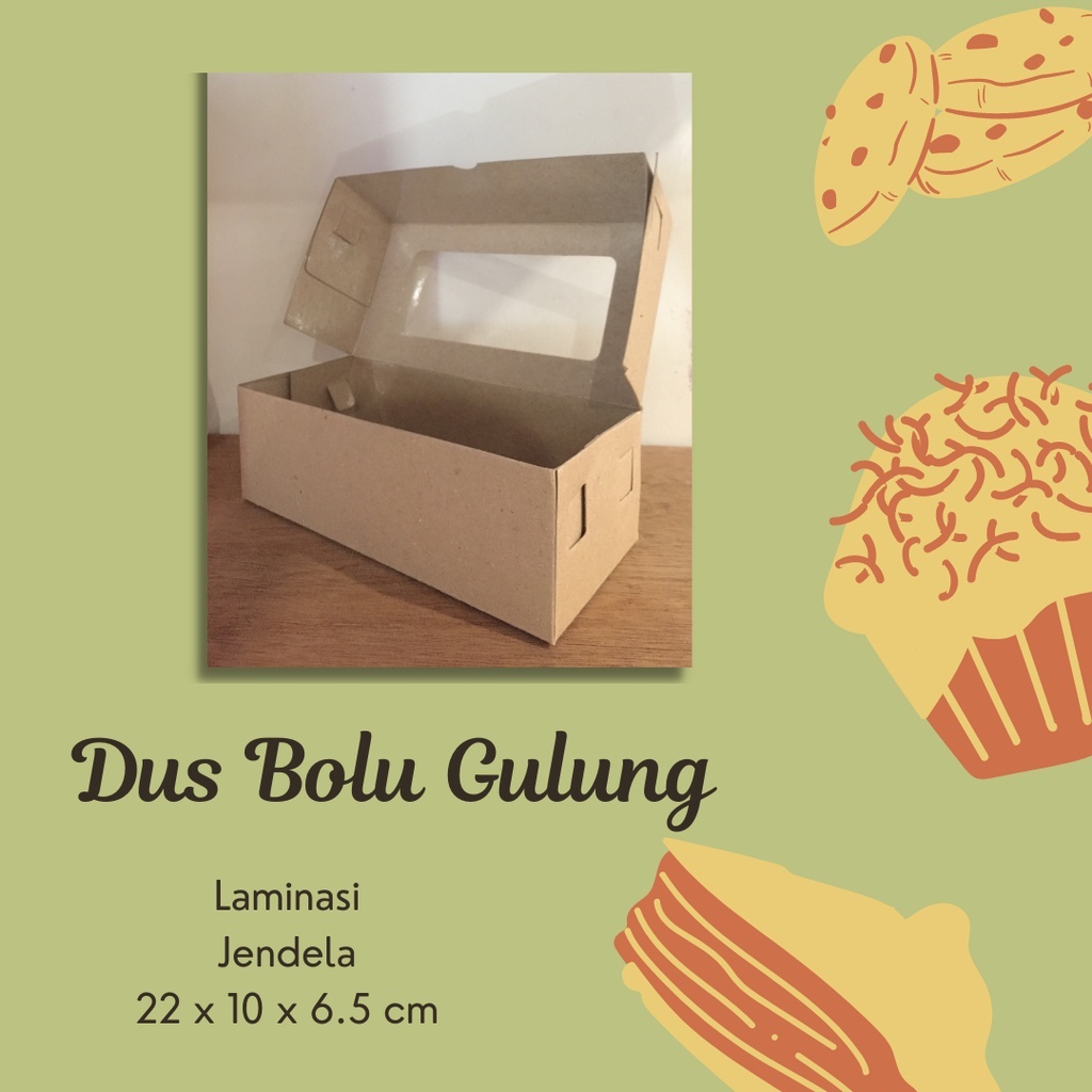 

Dus Bolu Gulung 22x10x6,5cm / dus bolu / dus kue / dus makanan / dus kraft