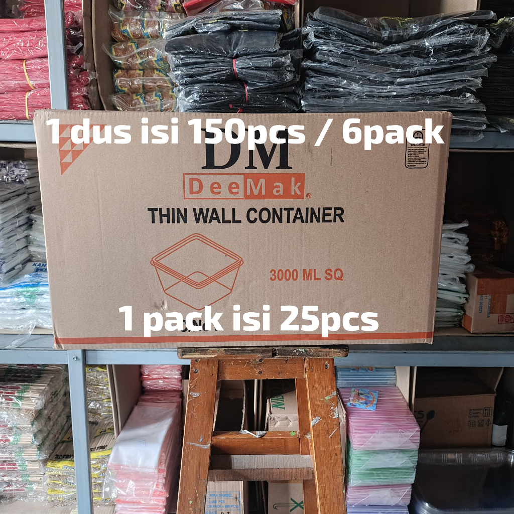 ( 1 Dus ) Thinwall DM 3000Ml SQ Isi 6Pack / Thinwall 3000 Square / Thinwall Kotak