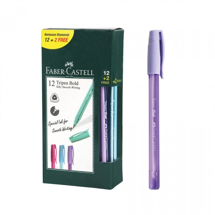 

Faber Castell Ballpen Tripen Bold Black Ink / Pulpen Tripen Faber Castell / Pcs