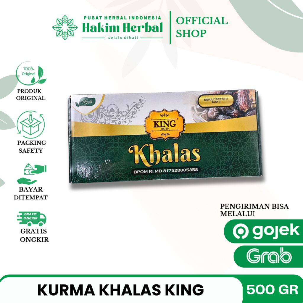 

Kurma Khalas King Dates 500 g Syifa | Kurma Premium Kemasan 500 g Tegal Pemalang Slawi Brebes