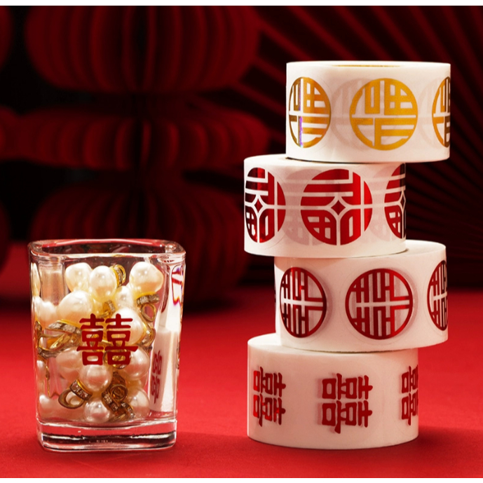 

De Gift Shop Stiker Hi transparan, Stiker Wedding Hi, Stiker Roll isi 500pc, tempelan buah Sangjit