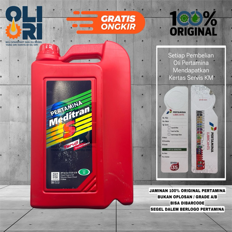Oli PERTAMINA MEDITRAN S SAE 40 5L Oli Mesin Diesel Original