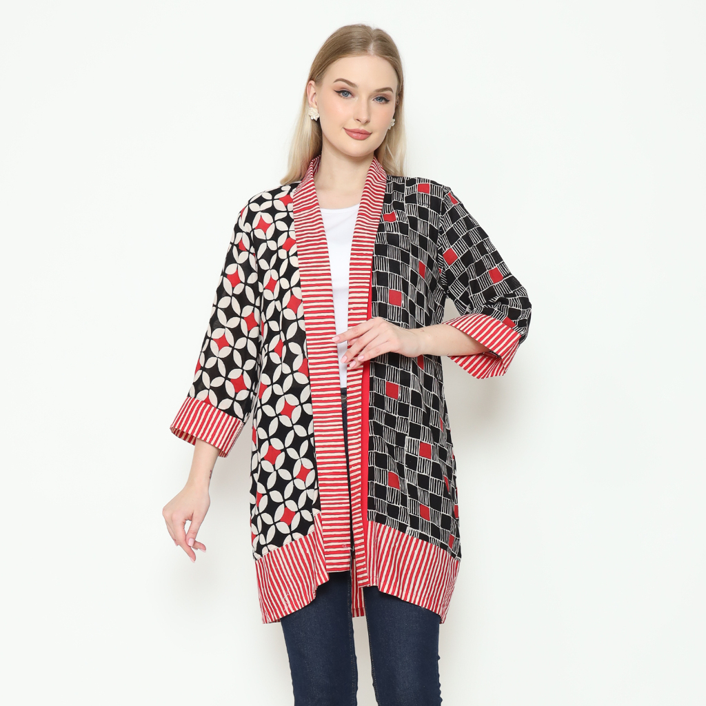 Blazer Batik Wanita - Atasan Batik - Bhatara Batik Juliana - Outer Batik Modern Lengan Panjang