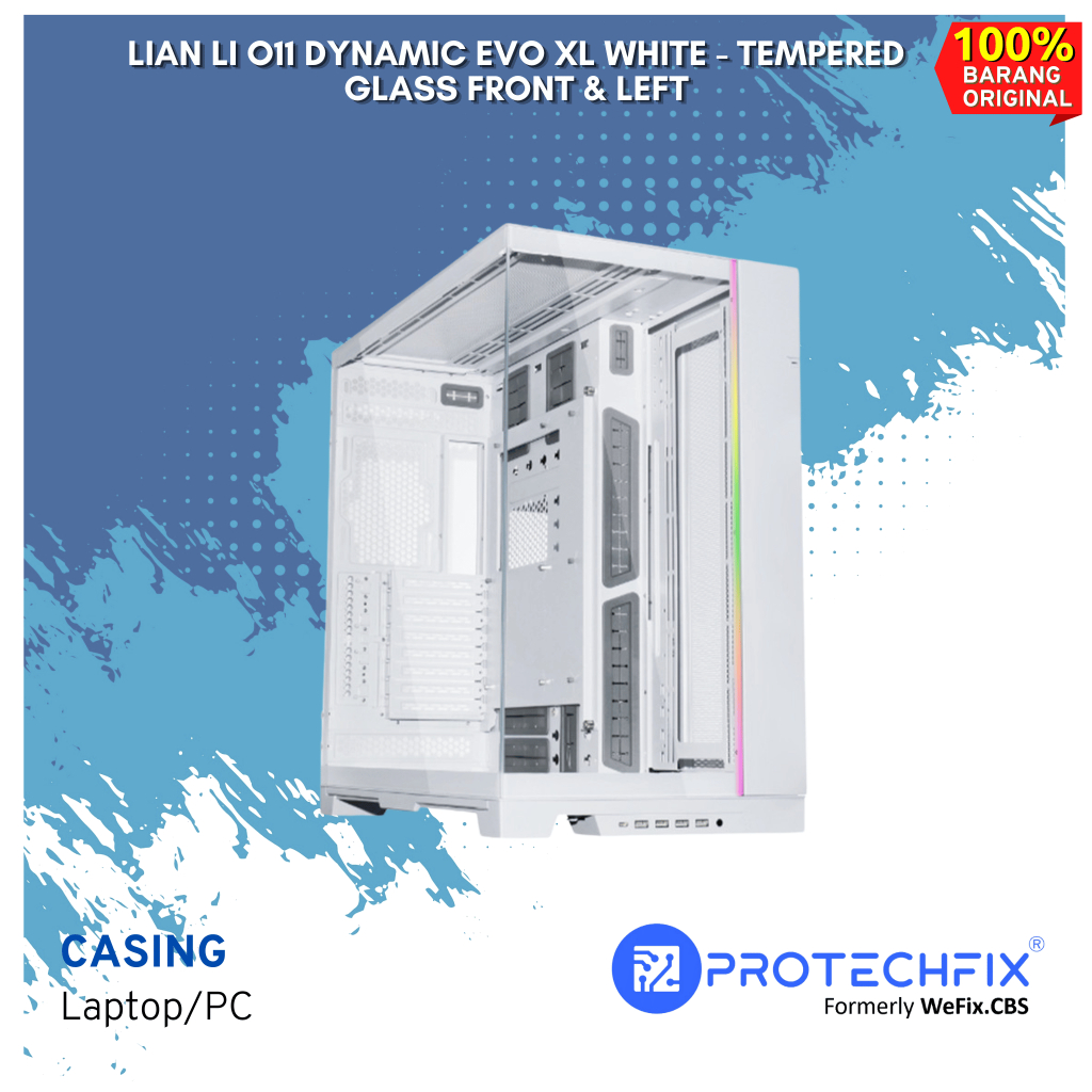 LIAN LI O11 DYNAMIC EVO XL WHITE - TEMPERED GLASS FRONT & LEFT
