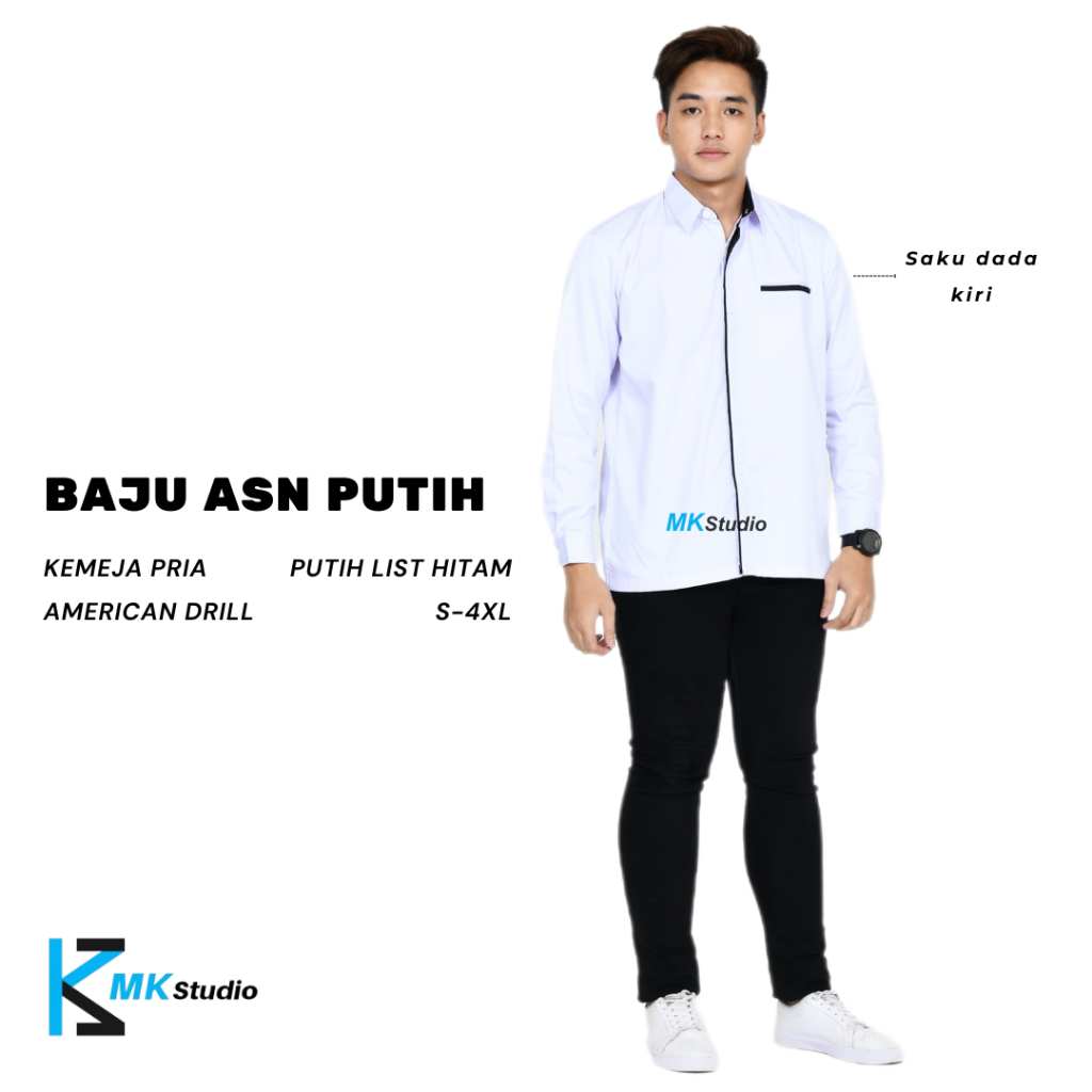 Kemeja Putih Kantor Pria dan Wanita/Baju Kemeja Putih Wanita/Baju Putih Pria Lengan Panjang