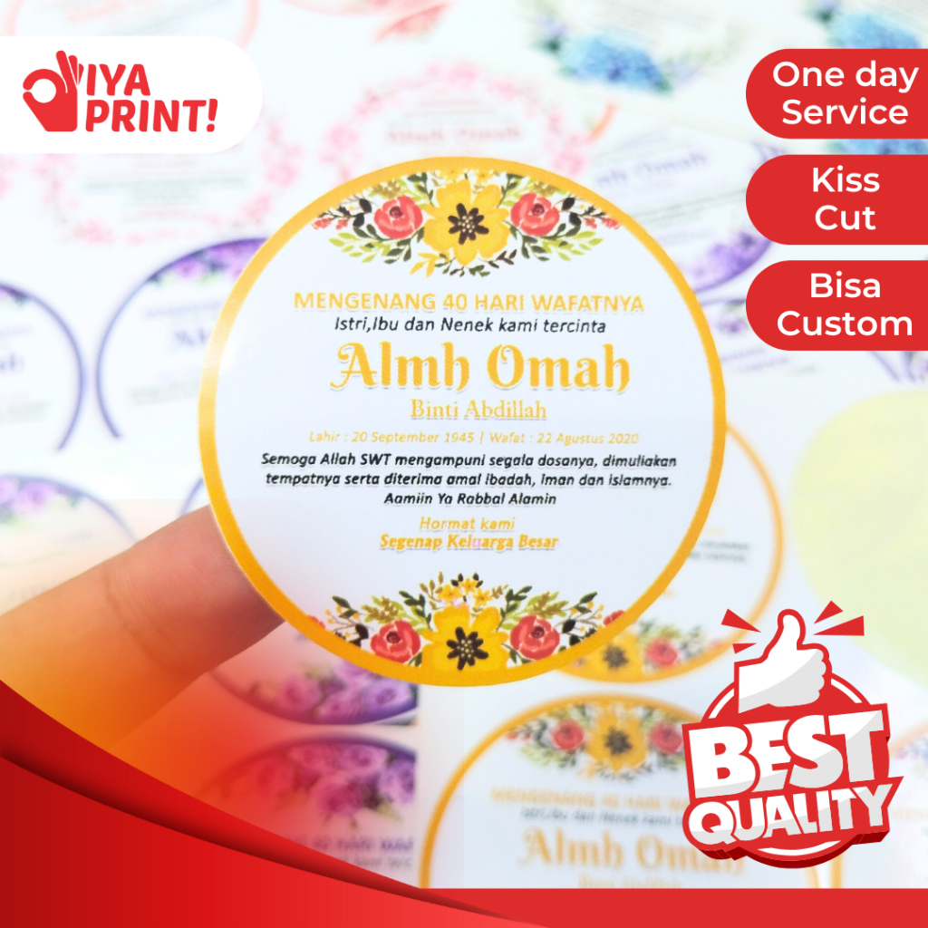 

Sticker dan Kartu Mengenang Wafatnya Stiker Card Label Tahlil Kartu Mengenang Tahlilan