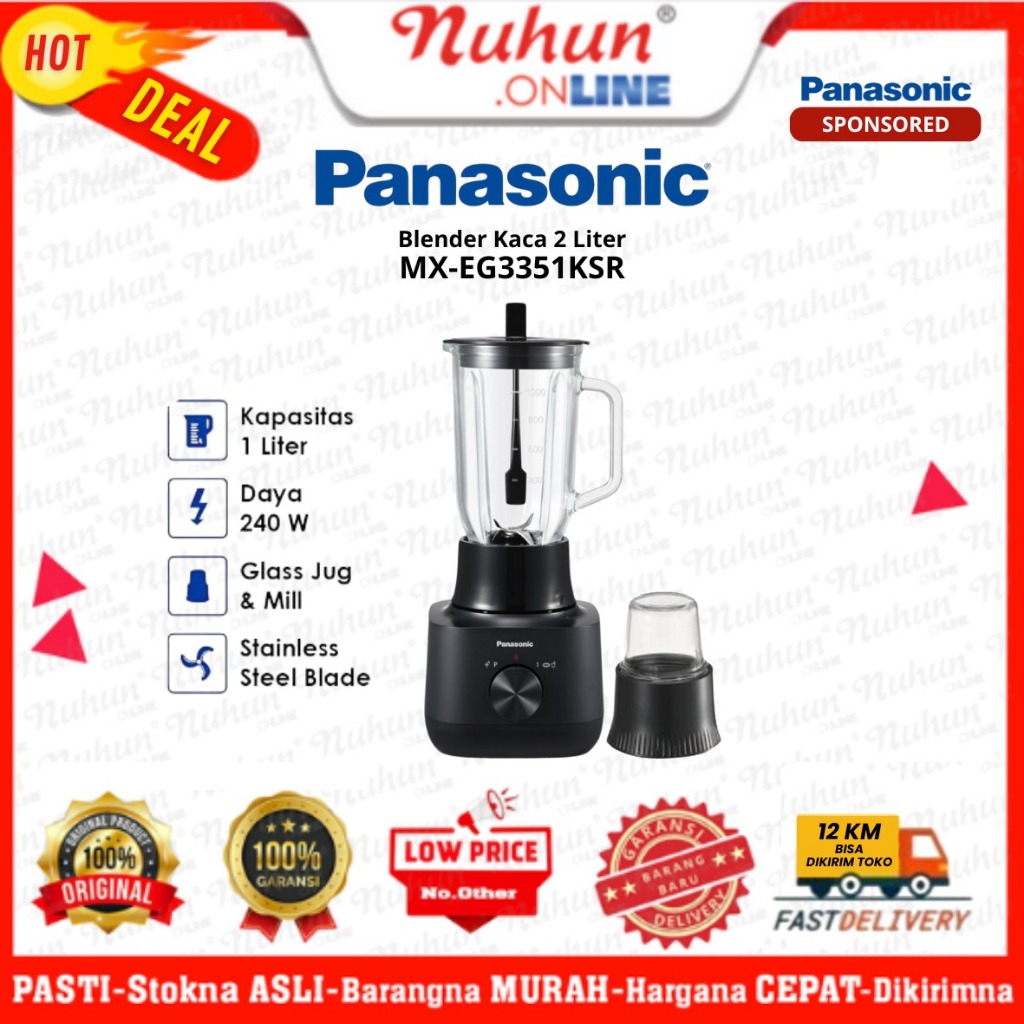 Blender Panasonic MX-EG3351 - Kaca 1 Liter, Saber Blades SUS
