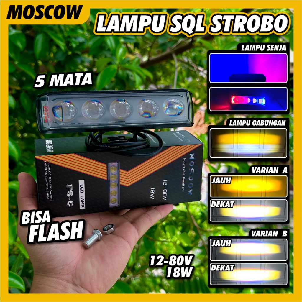 5 LED Lampu Sorot Motor Tahan Air 12-80V Lampu Depan Motor ATV UTV Off-Road Sepeda Motor LAMPU LED S