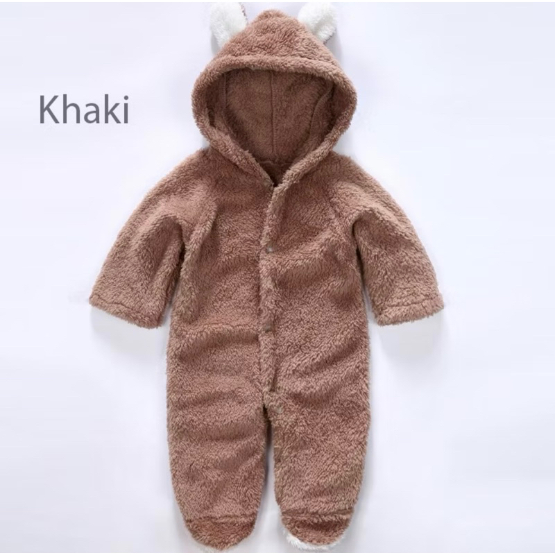 Jual rugi Jumper bayi new Born Baby Jaket Hoodie Bulu Karakter Bahan Katun Kostum Jumpsuit 3-6 bulan