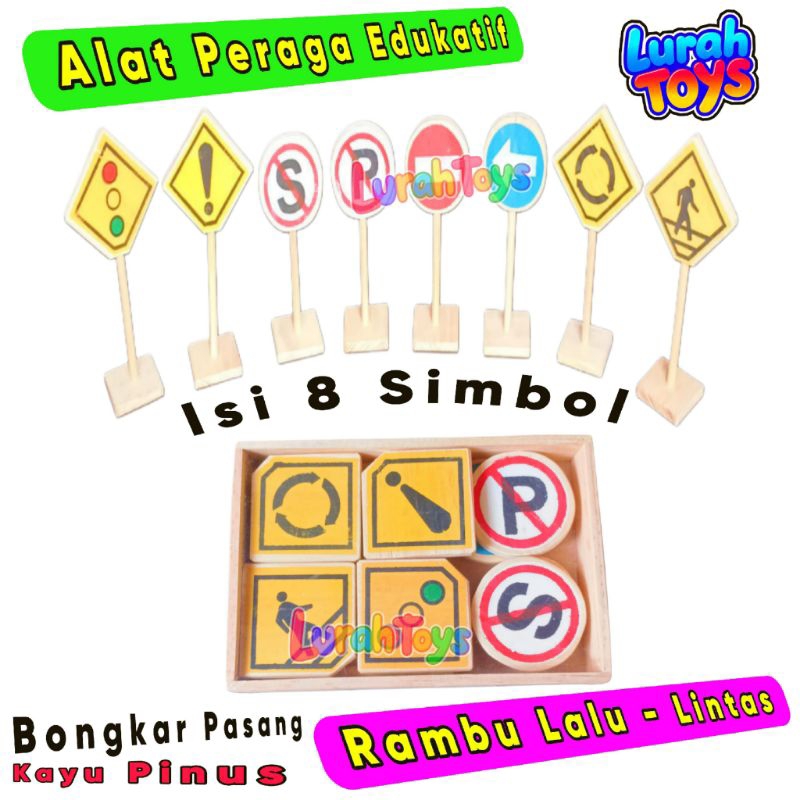 ALAT PERAGA EDUKATIF ALAT PERMAINAN EDUKATIF MAINAN EDUKASI PERAGA RAMBU LALU-LINTAS PERAGA RAMBU LA