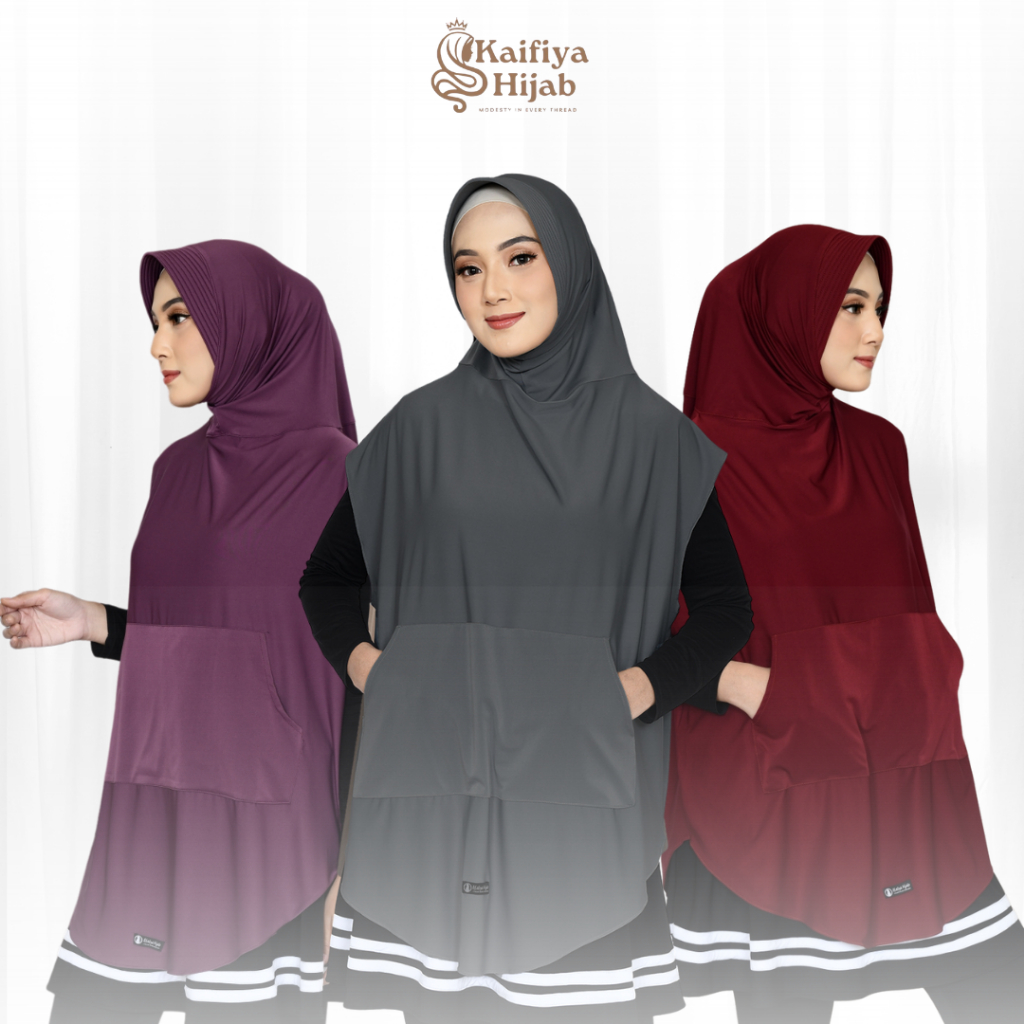 Baju Olahraga Wanita Falisha Vest Hijab Bergo Saku Sportwear Rompi Sport Jersey Premium