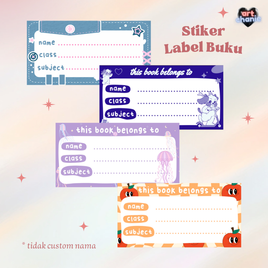

[COD] LABEL NAMA BUKU LUCU PART 2 || Label Buku Lucu Stiker Nama – Praktis & Siap Pakai