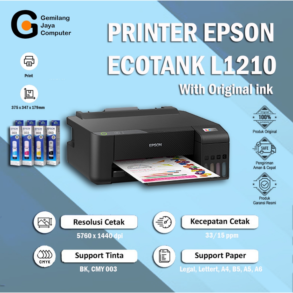 Printer Epson EcoTank L1210 A4 Ink Tank Printer / Epson