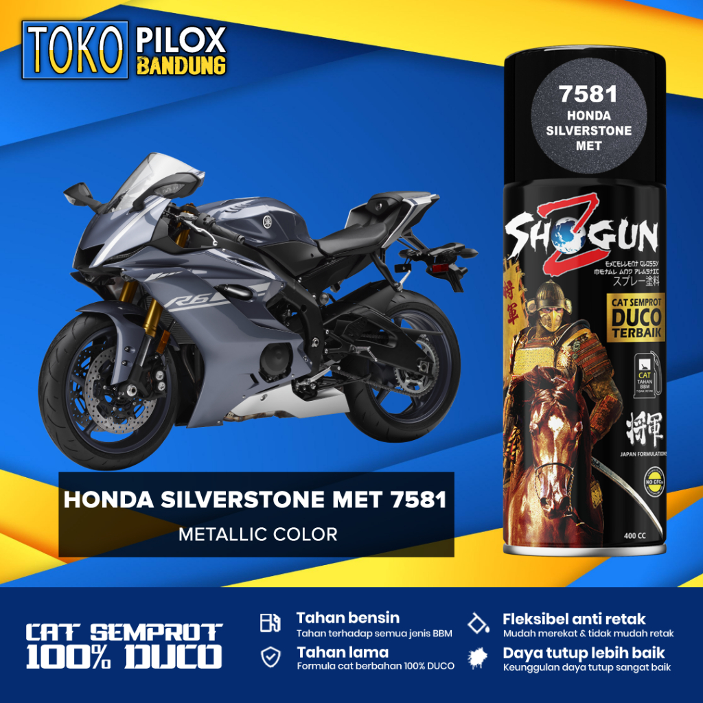 Cat Pilox Shogun Z Paint Gun Metal Abu Metalik Abu Monyet Honda Silverstone 7581