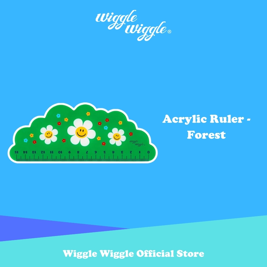 

Wiggle Wiggle Acrylic Ruler - Forest Penggaris 15cm Lucu