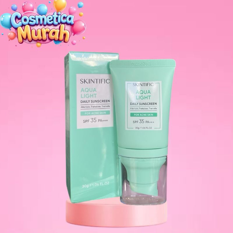oc] SKINTIFIC aqua light daily sunscreen spf 35 pa+++ 30 gr - for acne skin allatoin tremella