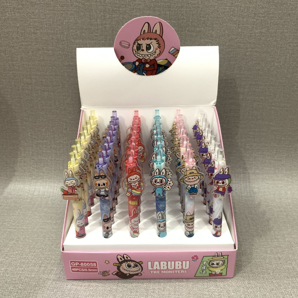 

Labubu Pink Ball Pen Blue Gel Ink 1Pcs Ketebalan 0.5mm