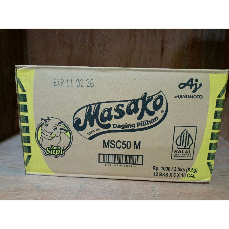 

Masako Kaldu Sapi Kemasan 8,5 gram 1 Karton