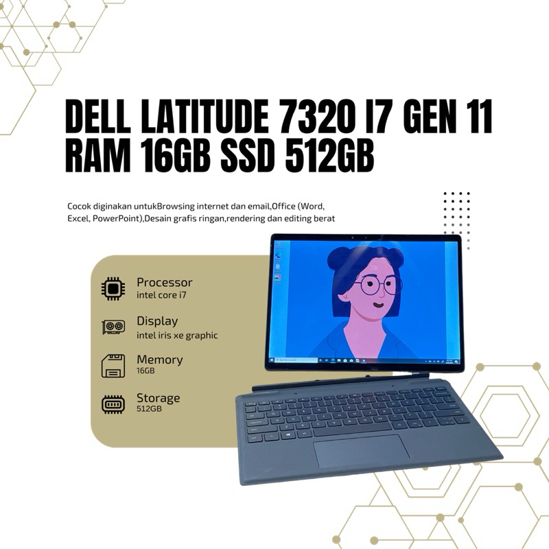 dell latitude 7320 2in1 core i7 gen 11 ram 16gb ssd 512gb touchscreen with penstylus