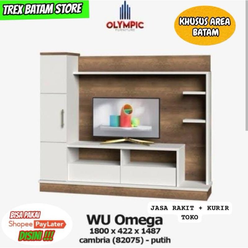 LEMARI BUFFET TV MINI WU OMEGA OLYMPIC + RAKIT [ BATAM ]