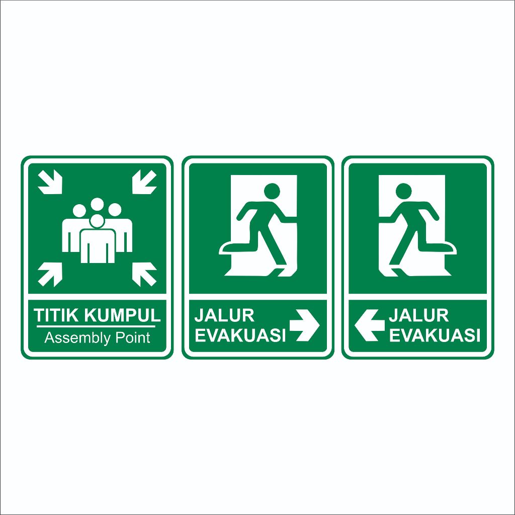 

Papan Tempel Rambu Titik Kumpul. Assembly Point, Jalur Evakuasi 30x40cm