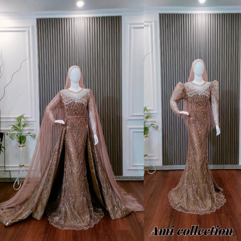 KEBAYA AKAD MODREN /DRES AKAD BELAH FULL PAYET / BAJU AKAD PENGANTIN/ BAJU PENGANTIN
