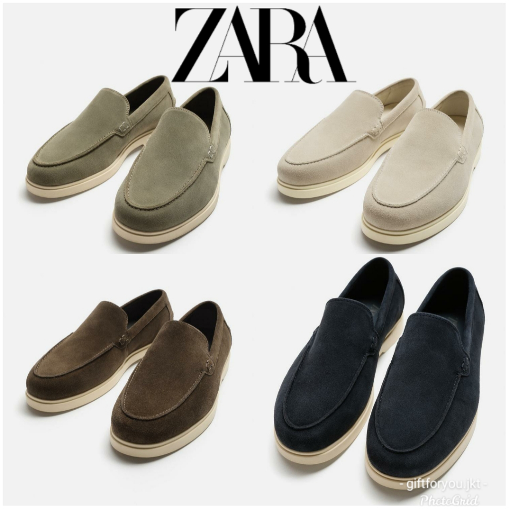 Zara Sepatu Pria Mokasin Kulit Kasual Suede Man Fashion Shoes Style Casual Laki-Laki Cowok Alas Kaki