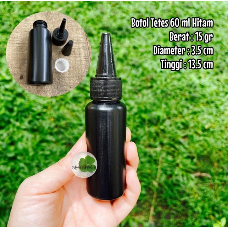Botol Tetes Kerucut 60 ml Hitam botol tinta botol tetes 60 ml