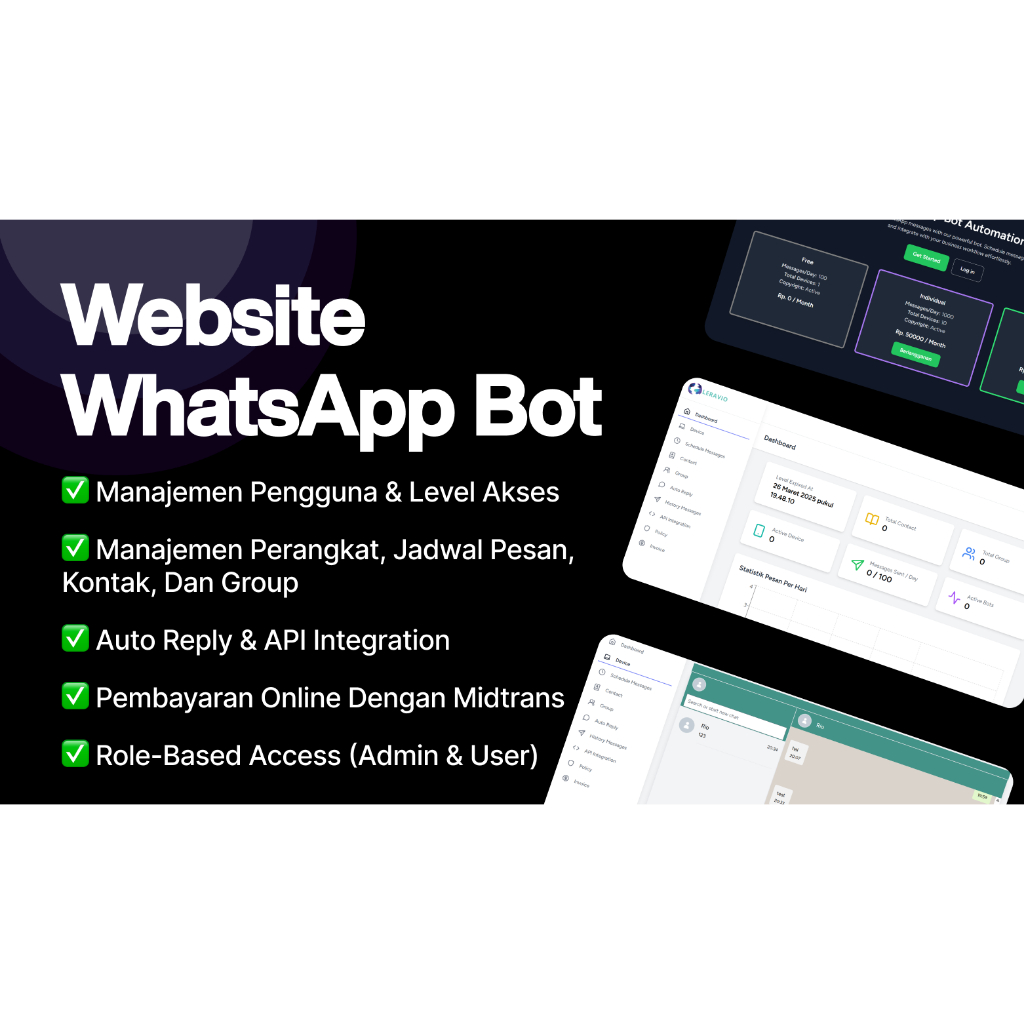 Source Code Website WhatsApp Bot AdminPanel