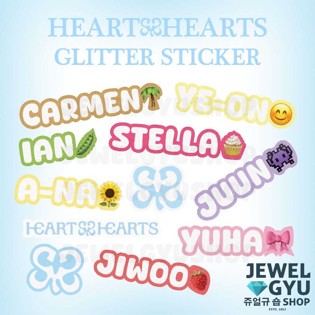 H2H Glitter Sticker / Hearts2hearts KPOP Gliter Stiker Carmen Jiwoo Yuha Juun Stella A-na Ian Ye-on