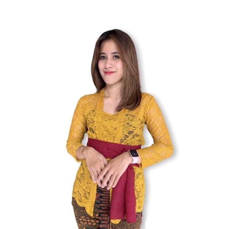 kebaya burkat kutubaru wanita bali model semi prancis terbaru lengan panjang atasan wanita brokat ke