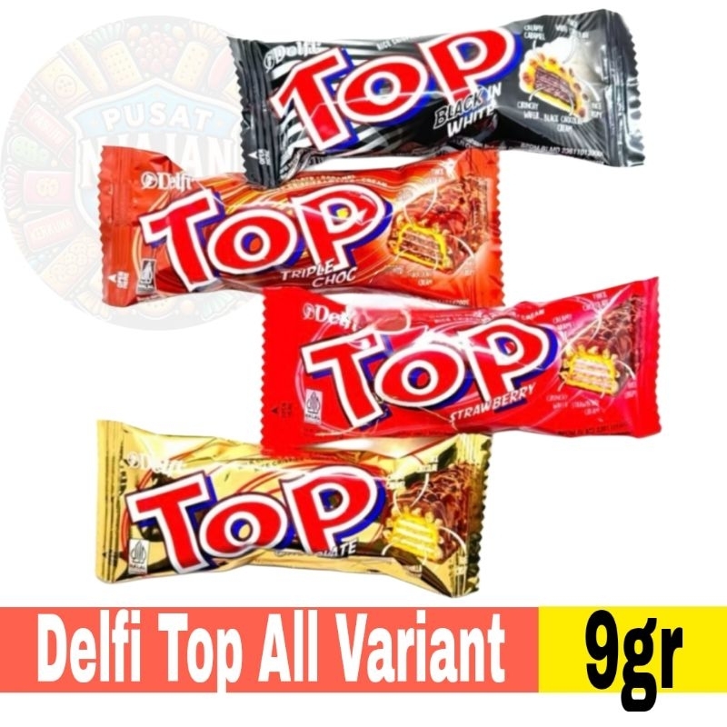 

Delfi Top All Variant 9gr Satuan Rasa Chocolate / Black in White / Strawberry / Tripple Chocolate