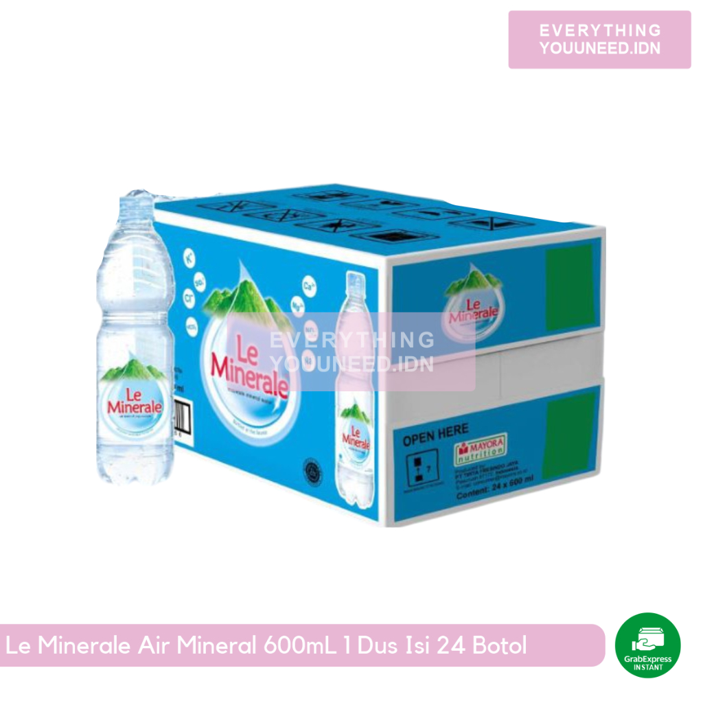 

Le Minerale Air Mineral 600mL 1 Dus Isi 24 Botol