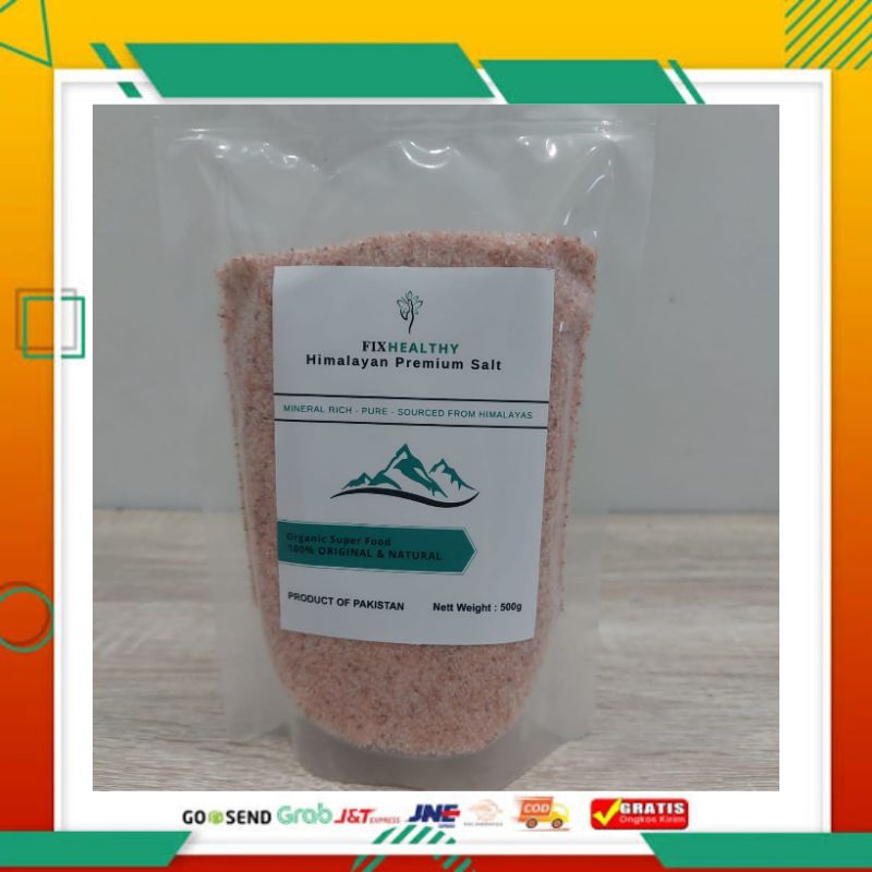 

(Asli)Garam Himalaya Fixhealthy 500gr Himalayan Pink Salt Pure Super Fine Original Premium Organic Himalayan Salt 500 gram