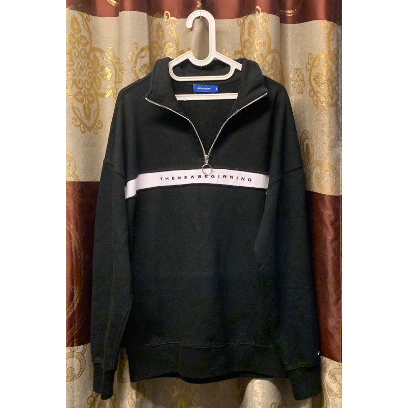 branded Layer Union - preloved sweater / crewneck half zipper unisex cowo cewe ala bershka bahan pre