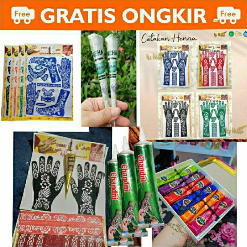 Cetakan henna / Stiker cetakan hena lengkap
